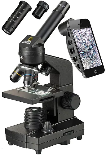 figura di Microscopio Bresser National Geographic 40–1280x con supporto per smartphone