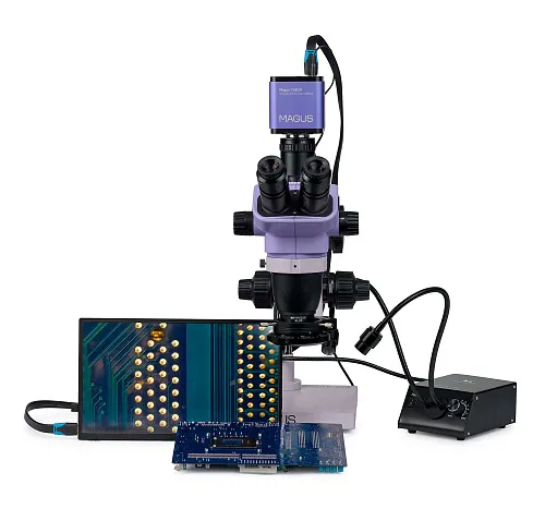 immagine di Microscopio stereoscopico digitale MAGUS Stereo D8TR LCD per riparazione elettronica