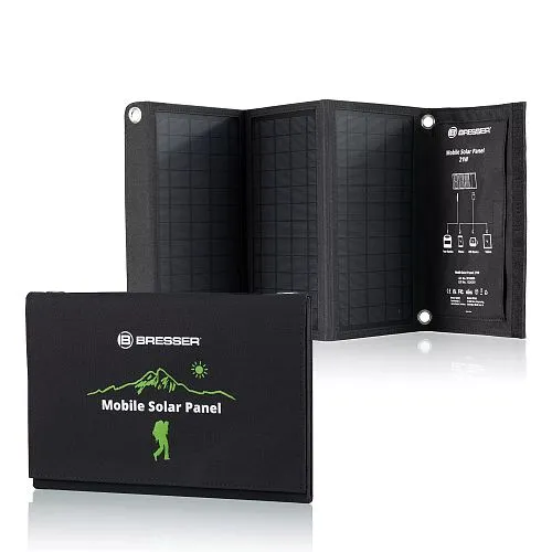 immagine di Caricabatterie solare portatile Bresser 21 watt con alimentazione USB,  1