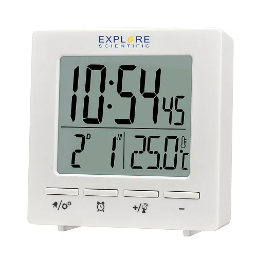 fotografia di Orologio digitale RC Explore Scientific con temperatura interna, bianca