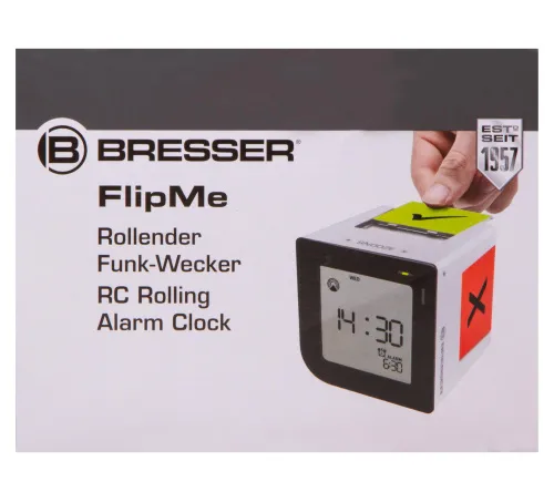 figura di Sveglia Radiocontrollata Bresser FlipMe, argento,  12