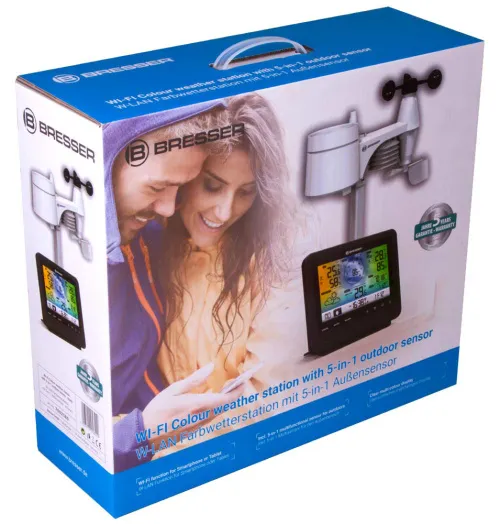 figura di Stazione meteo a colori Bresser Wi-Fi con sensore professionale 5 in 1, nera,  11