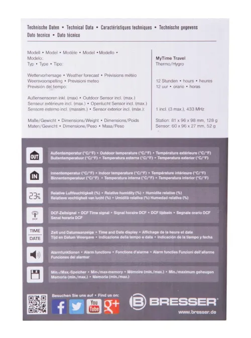 figura di Sveglia da viaggio Bresser MyTime Travel,  12