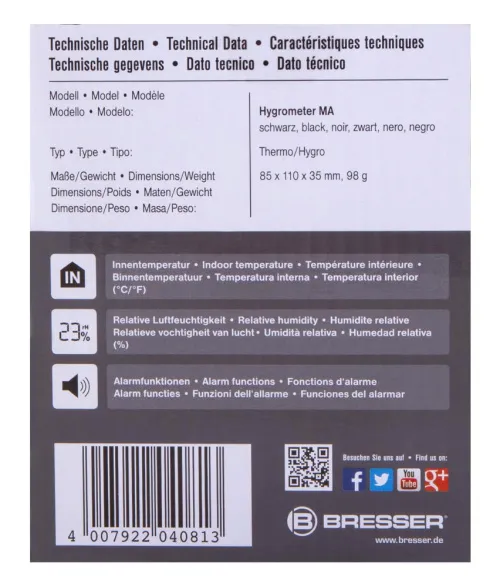 foto di Igrometro digitale Bresser Mould Alert, nero,  10