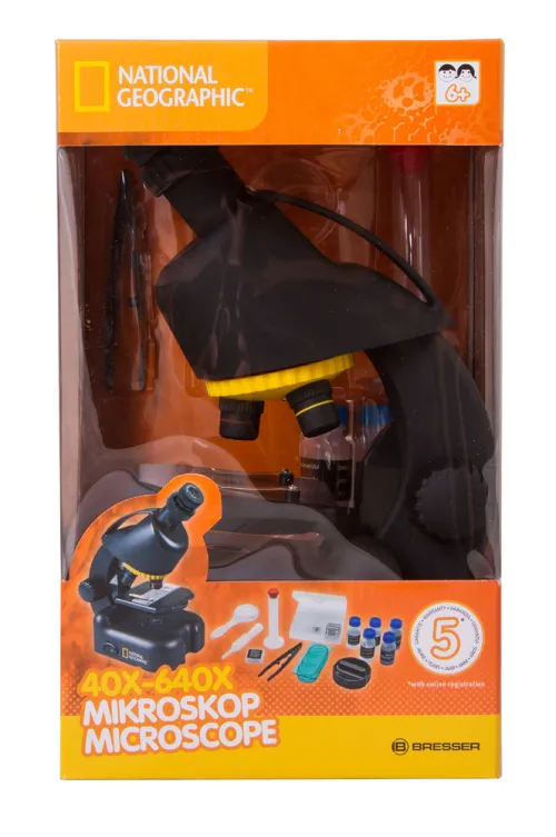 figura di Microscopio Bresser National Geographic 40–640x  con adattatore per fotocamera,  8