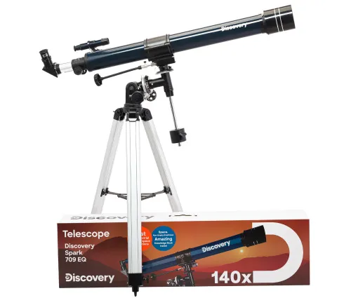 foto di Telescopio Levenhuk Discovery Spark 709 EQ con libro,  2