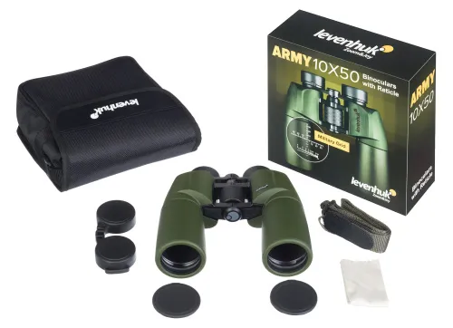figura di Binocolo con reticolo Levenhuk Army 10x50,  5
