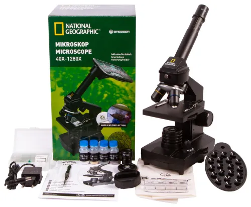 figura di Microscopio Bresser National Geographic 40–1280x con supporto per smartphone,  2