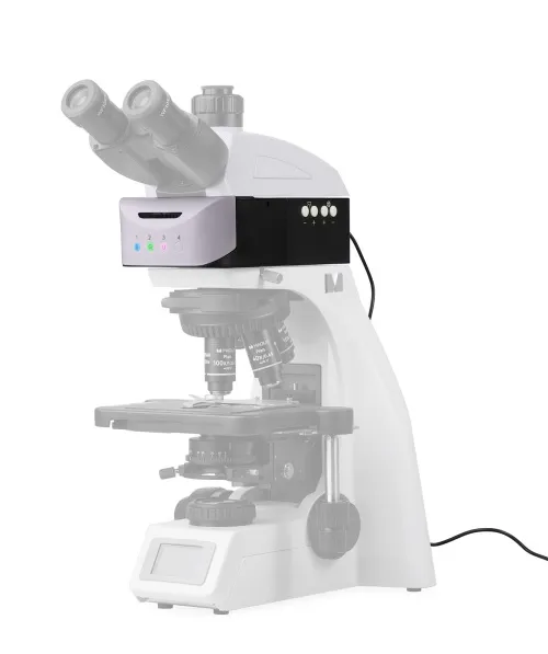 fotografia di Attacco epi-fluorescenza MAGUS Epi-FL04M LED, cubi per filtri fluorescenti B/G/UV,  12