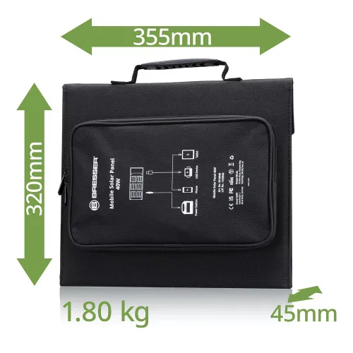 fotografia di Caricabatterie solare portatile Bresser 40 watt con alimentazione USB,  6