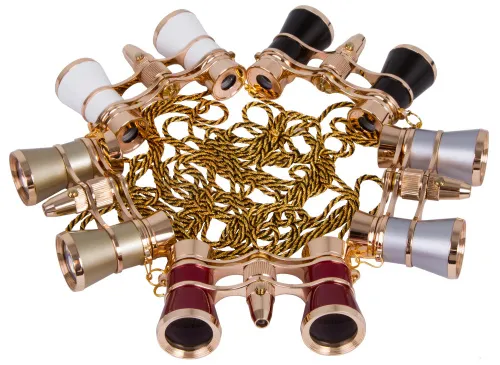 foto di Binocolo da teatro Levenhuk Broadway 325F (argento, con luce LED e cordoncino da collo) - Articolo in esposizione,  3