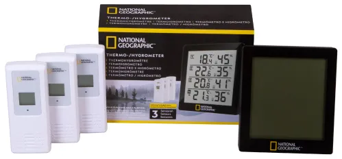 foto di Termoigrometro Bresser National Geographic con 4 misurazioni indipendenti, nero,  2