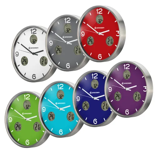 figura di Orologio da parete termoigrometro Bresser Optus MyTime Bresser MyTime io NX 30 cm, bianco,  12