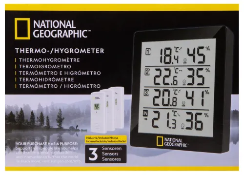 foto di Termoigrometro Bresser National Geographic con 4 misurazioni indipendenti, nero,  11