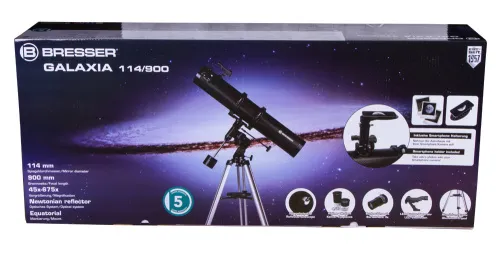 immagine di Telescopio Bresser Galaxia 114/900 con Adattatore per Fotocamera Smartphone,  11