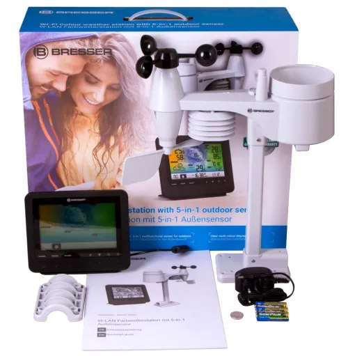 figura di Stazione meteo a colori Bresser Wi-Fi con sensore professionale 5 in 1, nera,  2