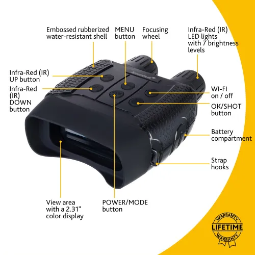 immagine di Visore notturno binoculare digitale Levenhuk Halo 13X Wi-Fi,  13