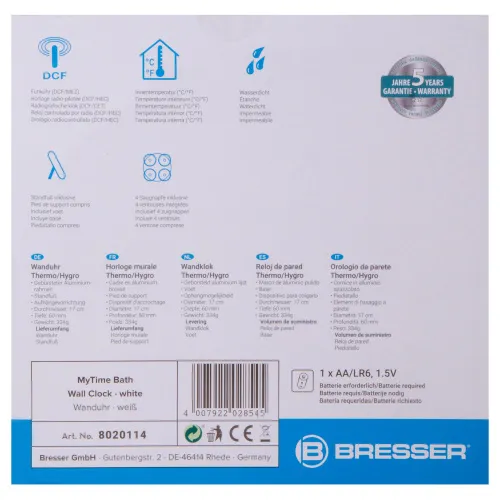 figura di Orologio da Bagno MyTime Bath, bianco,  8