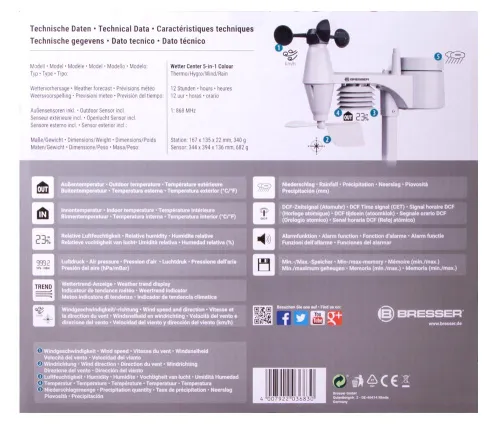 fotografia di Bresser Stazione meteo 5 IN 1 con display colori, nero,  14
