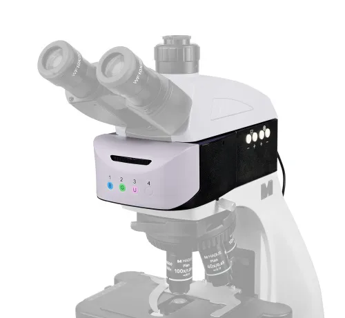 fotografia di Attacco epi-fluorescenza MAGUS Epi-FL04M LED, cubi per filtri fluorescenti B/G/UV,  13