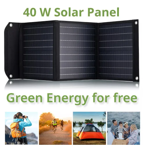 fotografia di Caricabatterie solare portatile Bresser 40 watt con alimentazione USB,  5