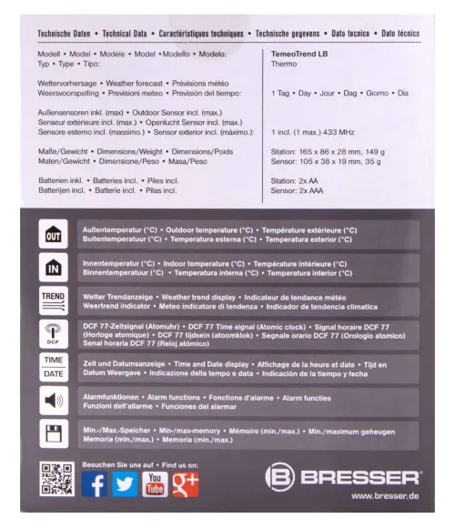 fotografia di Bresser TemeoTrend LB RC Weather Station,  12