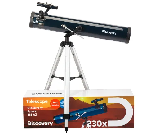figura di Telescopio Levenhuk Discovery Spark 114 AZ con libro,  2