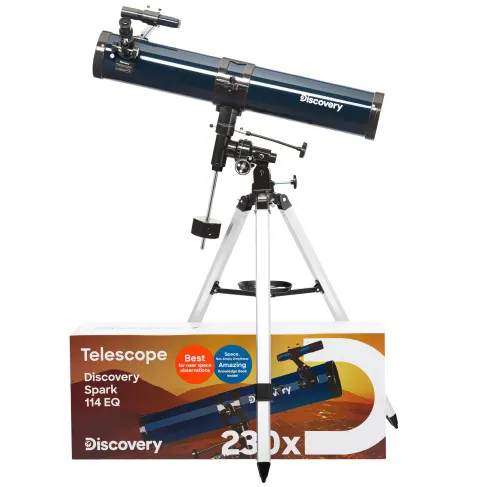figura di Telescopio Levenhuk Discovery Spark 114 EQ con libro,  2