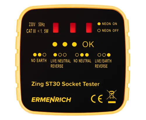 figura di Tester per prese elettriche Ermenrich Zing ST30,  2