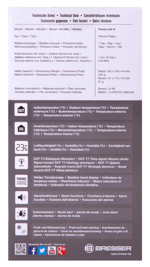 immagine di Stazione meteo a colori Bresser Temeo Life H, nero,  14