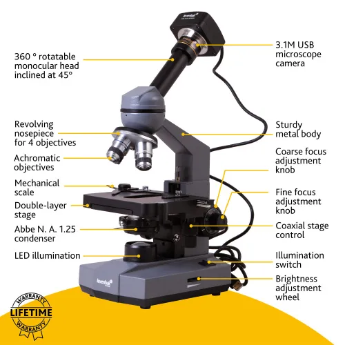 immagine di Microscopio monoculare digitale Levenhuk D320L PLUS 3.1M,  26