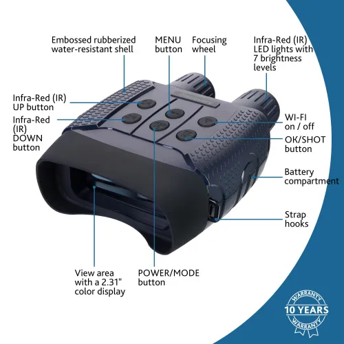 fotografia di Visore notturno binoculare digitale Levenhuk Discovery Night BL20 con treppiede,  15